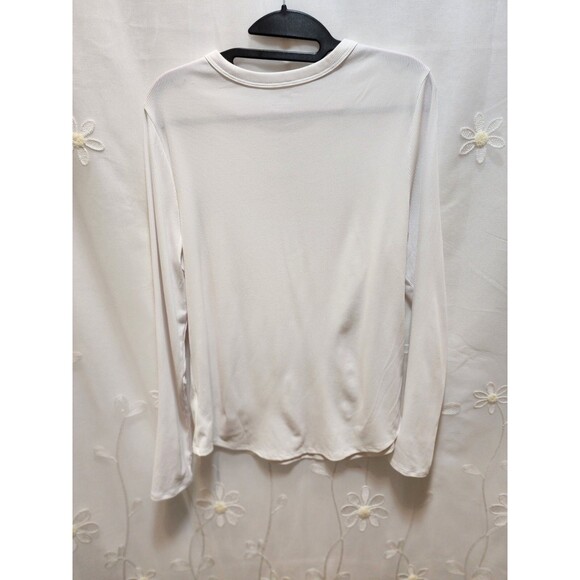 NO BOUNDARIES WOMEN XL WHITE LONG SLEEVE SHIRT RIBBED THERMAL STRETCH BASIC SOFT - Picture 9 of 11
